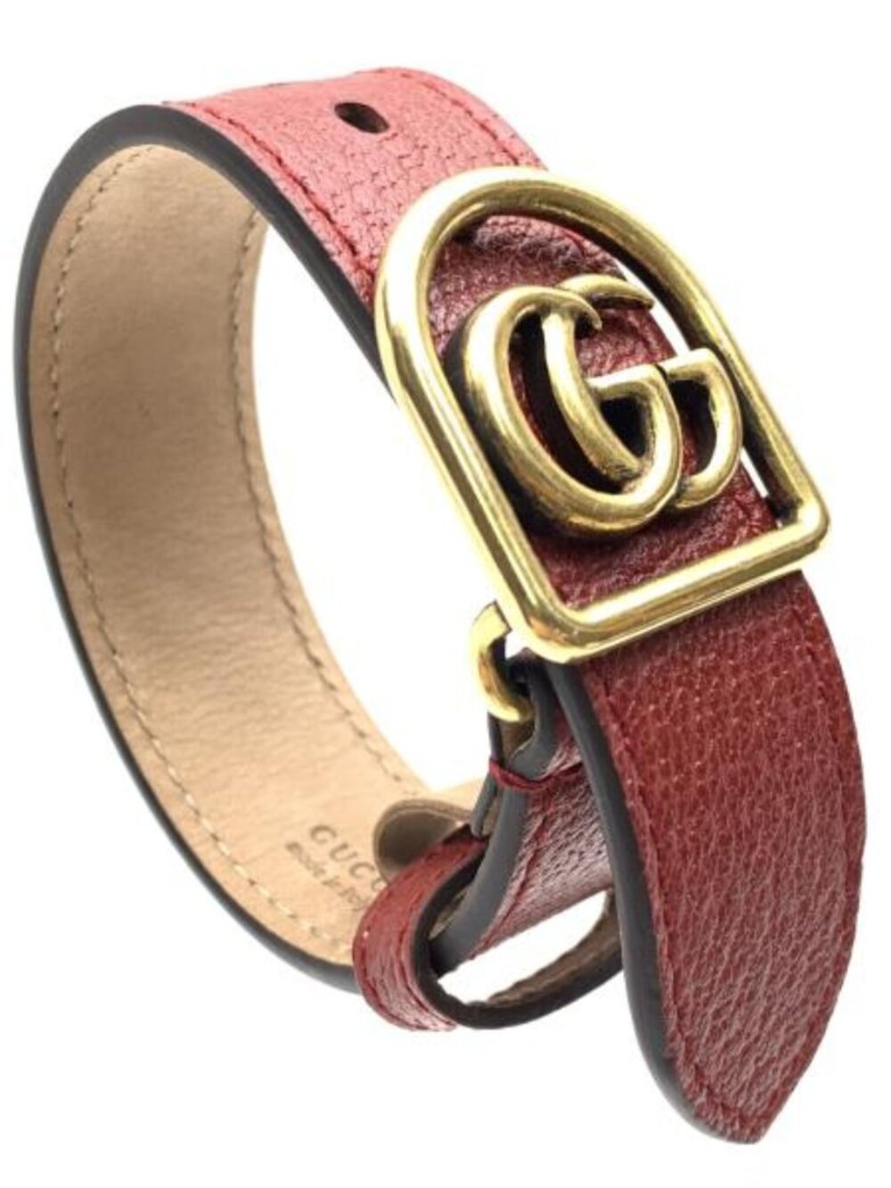 NWT~GUCCI~Red Leather UNISEX Bracelet 501931